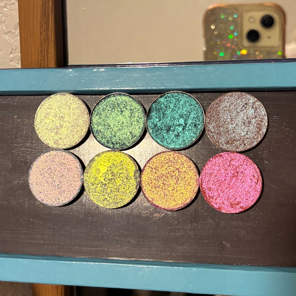 Menagerie and JD Glow Cosmetics multichrome eyeshadows
